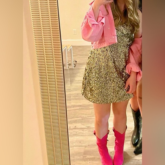 Abercrombie silver sequin bedazzled party dress, size medium. - Picture 5 of 5